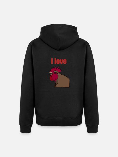 I love… - Unisex Premium Bio Zip Hoodie - Schwarz