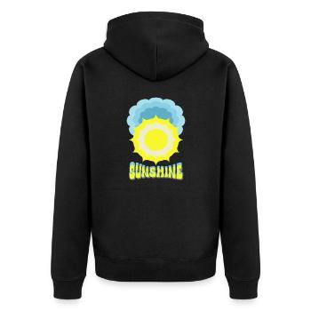 Sun Sunshine - Unisex Premium Organic Zip Hoodie - black - Back - Nico (187cm)