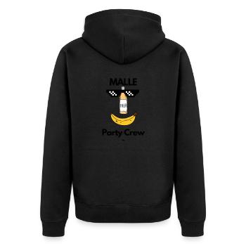 Malle MALLE Partycrew - Unisex Premium Bio Zip Hoodie - Schwarz - Hinten - Nico (187cm)