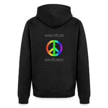 Demo Peace for All Hate for No 3 Anti AFD - Unisex Premium Organic Zip Hoodie - black - Back - Nico (187cm)