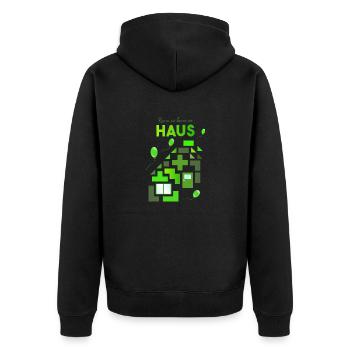 Bausteine Bauklötze bauen - Unisex Premium Bio Zip Hoodie - Schwarz - Hinten - Nico (187cm)