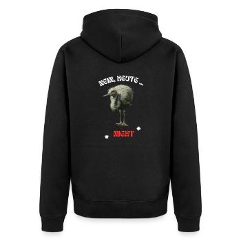 Nein heute nicht cooler Spruch Strauss Vogel Neu - Unisex Premium Bio Zip Hoodie - Schwarz - Hinten - Nico (187cm)