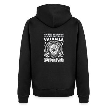 Scandinavie nordique rétro viking mythologie mystique - Veste à capuche bio Premium Unisexe - noir - Dos - Nico (187cm)