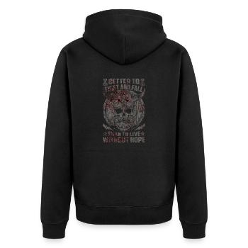 Scandinavie nordique rétro viking mythologie mystique - Veste à capuche bio Premium Unisexe - noir - Dos - Nico (187cm)