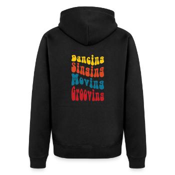 Dancing Singing Moving Grooving - DJing - Unisex Premium Bio Zip Hoodie - Schwarz - Hinten - Nico (187cm)