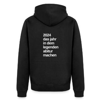 Dictons Abi 2024 - Veste à capuche bio Premium Unisexe - noir - Dos - Nico (187cm)