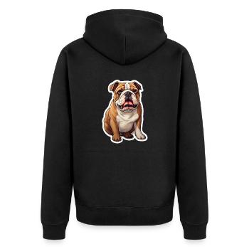Bulldog - Unisex Premium Organic Zip Hoodie - black - Back - Nico (187cm)