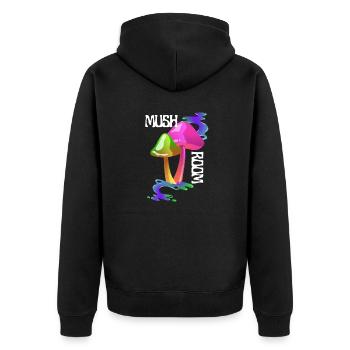Festival des champignons Goa Rave - Veste à capuche bio Premium Unisexe - noir - Dos - Nico (187cm)
