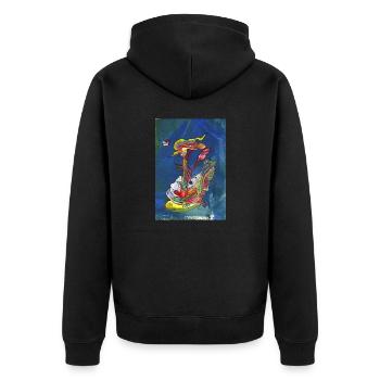 FUNtasies - Unisex Premium Organic Zip Hoodie - black - Back - Nico (187cm)