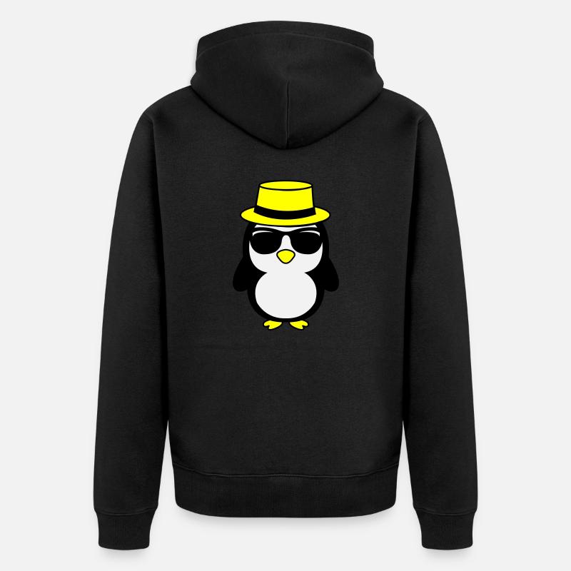 cool pinguin 02 - Unisex Premium Bio Zip Hoodie - Schwarz