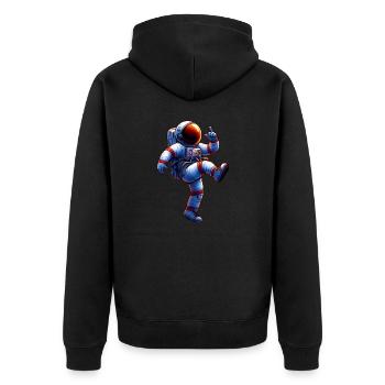 Astronaut Heureux - Sourire Dans L'Espace - Veste à capuche bio Premium Unisexe - noir - Dos - Nico (187cm)