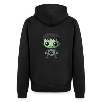 Zombie Halloween Comic - Unisex Premium Bio Zip Hoodie - Schwarz - Hinten - Nico (187cm)