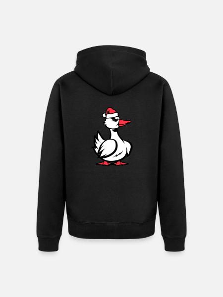 Duck Comic Christmas - Unisex Premium Organic Zip Hoodie - black