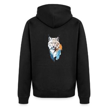 Lynx Vector Art with Vibrant Colour Illustration - Unisex Premium Organic Zip Hoodie - black - Back - Nico (187cm)