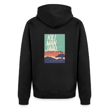 Kilimanjaro Vibes - Unisex Premium Organic Zip Hoodie - black - Back - Nico (187cm)
