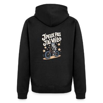 J'peux pas j'ai vélo - Veste à capuche bio Premium Unisexe - noir - Dos - Nico (187cm)