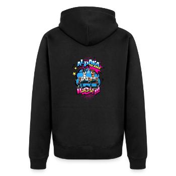 High Spirits - Alpacas in Chill Mode 2 - Unisex Premium Organic Zip Hoodie - black - Back - Nico (187cm)