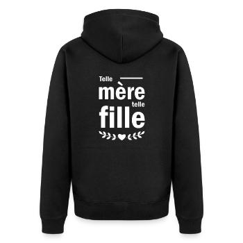 T-Shirt femme Telle mère telle fille - Veste à capuche bio Premium Unisexe - noir - Dos - Nico (187cm)