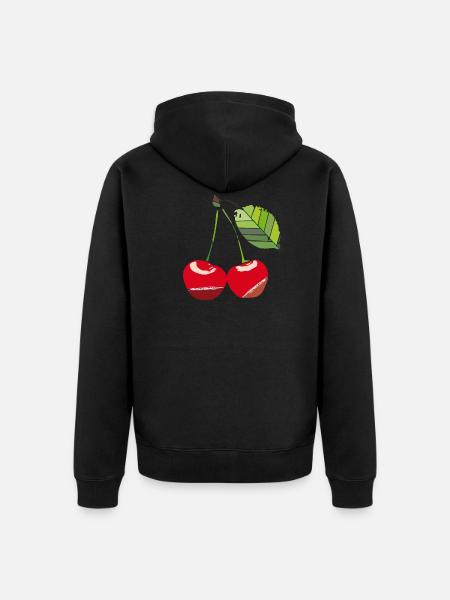 cherry - Unisex Premium Organic Zip Hoodie - black
