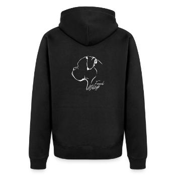 FRANÇAIS MASTIFF Profil Chiens Wilsigns - Veste à capuche bio Premium Unisexe - noir - Dos - Nico (187cm)