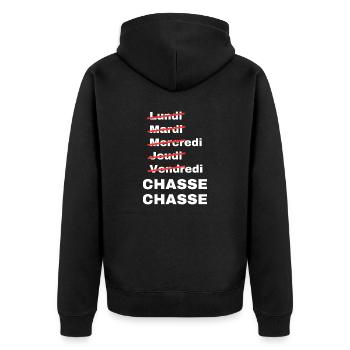 week-end chasse - Veste à capuche bio Premium Unisexe - noir - Dos - Nico (187cm)