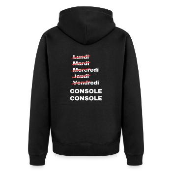 week-end console - Veste à capuche bio Premium Unisexe - noir - Dos - Nico (187cm)