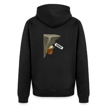 bergwandern servus alpin via ferrata - Unisex Premium Bio Zip Hoodie - Schwarz - Hinten - Nico (187cm)