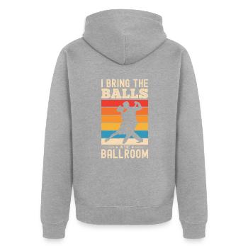 Dancing Slogan Ballroom Couple Dance Dance Floor - Unisex Premium Organic Zip Hoodie - heather grey - Back - Nico (187cm)