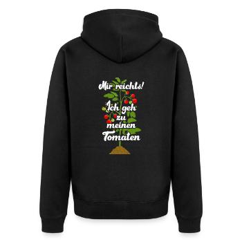Gehe Zu Tomaten Tomatensorten Gartenfreunde - Unisex Premium Bio Zip Hoodie - Schwarz - Hinten - Nico (187cm)