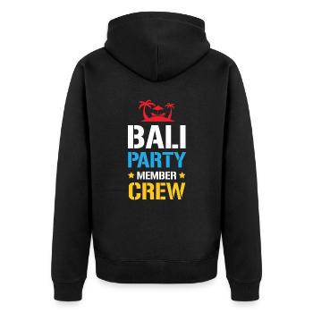 Equipe de fête à Bali - Veste à capuche bio Premium Unisexe - noir - Dos - Nico (187cm)