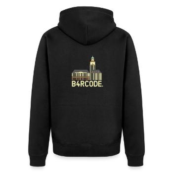 B4RCODE. Witten - Veste à capuche bio Premium Unisexe - noir - Dos - Nico (187cm)