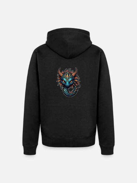 Lovable fantasy creature - Unisex Premium Organic Zip Hoodie - black
