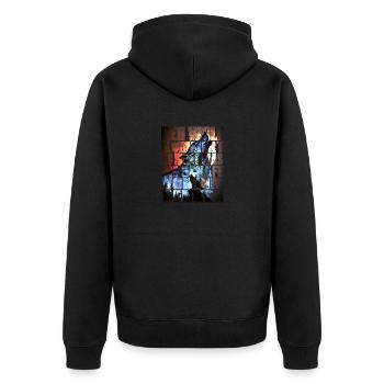 Le loup s’en fiche - Veste à capuche bio Premium Unisexe - noir - Dos - Nico (187cm)
