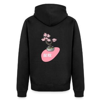 BONSAI bonsai tree japanese cherry blossom shohin - Unisex Premium Organic Zip Hoodie - black - Back - Nico (187cm)