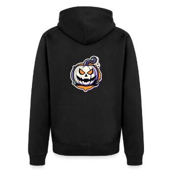 Pumpkin Halloween Drawing - Unisex Premium Organic Zip Hoodie - black - Back - Nico (187cm)