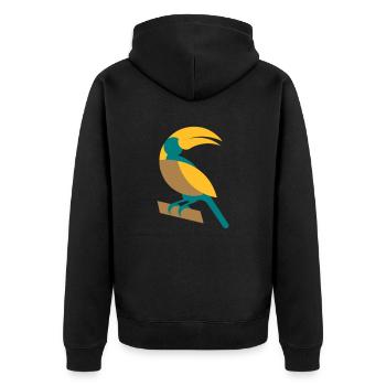 Geometric toucan - Unisex Premium Organic Zip Hoodie - black - Back - Nico (187cm)
