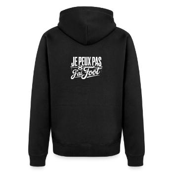 Je peux pas j’ai Foot - Veste à capuche bio Premium Unisexe - noir - Dos - Nico (187cm)