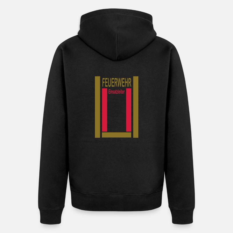 Feuerwehr Einsatzleiter - Unisex Premium Bio Zip Hoodie - Schwarz