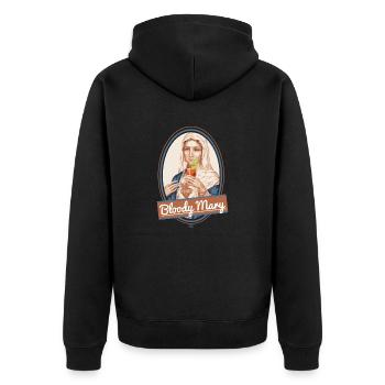 Bloody Mary and drink - Unisex Premium Bio Zip Hoodie - Schwarz - Hinten - Nico (187cm)
