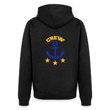 Crew - Unisex Premium Bio Zip Hoodie - Schwarz - Hinten - Nico (187cm)
