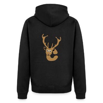cerf lettre c animaux - Veste à capuche bio Premium Unisexe - noir - Dos - Nico (187cm)