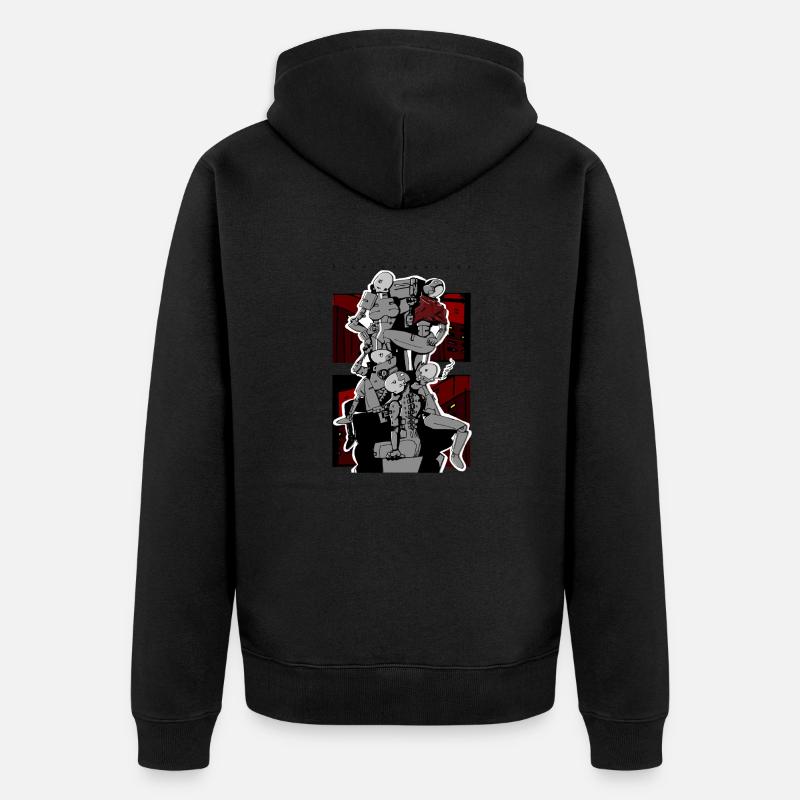 Säule oder Piep - Unisex Premium Bio Zip Hoodie - Schwarz