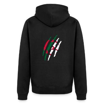 Algeria in the skin - Unisex Premium Organic Zip Hoodie - black - Back - Nico (187cm)