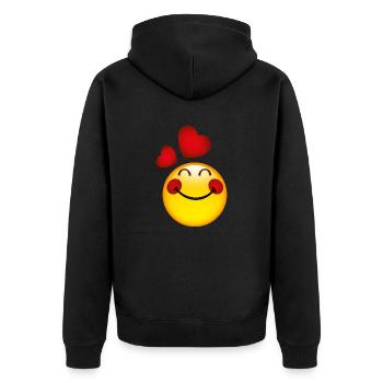 Smiley in Love - Veste à capuche bio Premium Unisexe - noir - Dos - Nico (187cm)