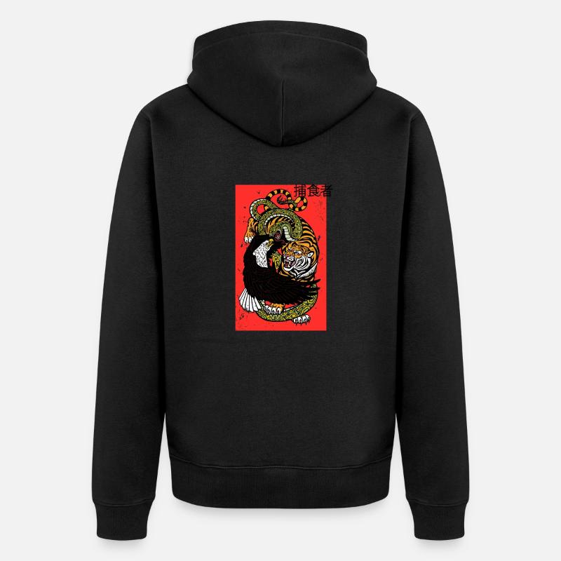 Aigle serpent tigre - Veste à capuche bio Premium Unisexe - noir