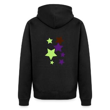 Sterne - Unisex Premium Bio Zip Hoodie - Schwarz - Hinten - Nico (187cm)
