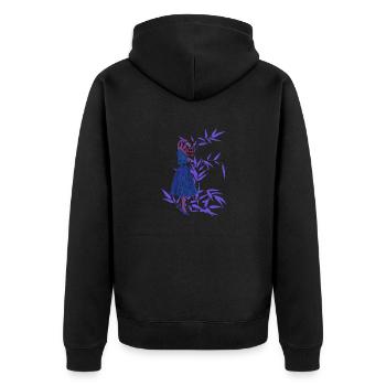 pink hawk - Unisex Premium Organic Zip Hoodie - black - Back - Nico (187cm)