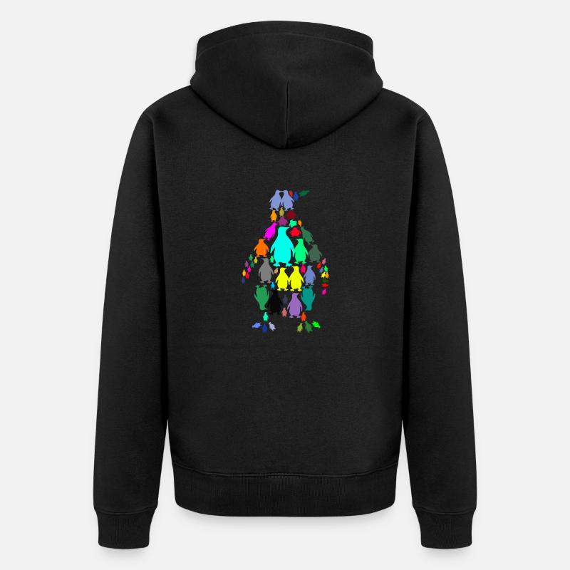 Les Pingouins au pingouin - Veste à capuche bio Premium Unisexe - noir