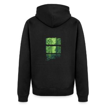 WALD - Unisex Premium Bio Zip Hoodie - Schwarz - Hinten - Nico (187cm)