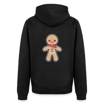 Gingerbread man - Unisex Premium Organic Zip Hoodie - black - Back - Nico (187cm)